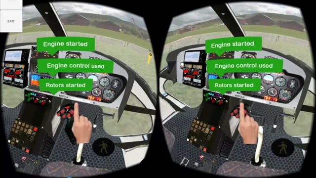 Helicopter VR cockpit training environment
